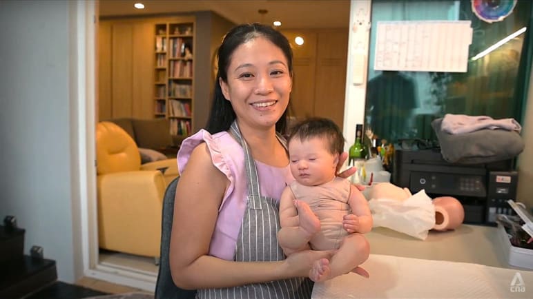 She makes hyper-realistic baby dolls for a living. They go for as much as US$6,000